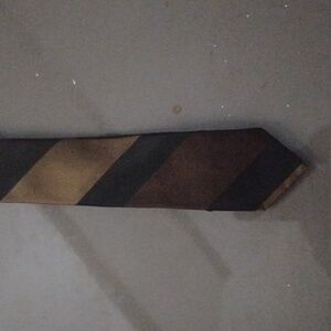 Vintage Wembley Brown, Olive and Black Striped Tie
